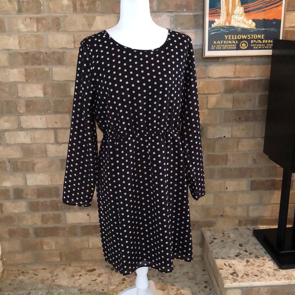 J. Crew Black and White Polka Dot Dress